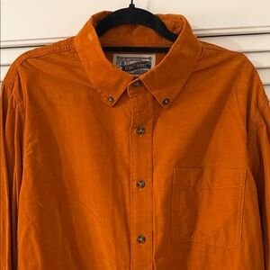 Schott NYC Orange Corduroy Button-Down Shirt